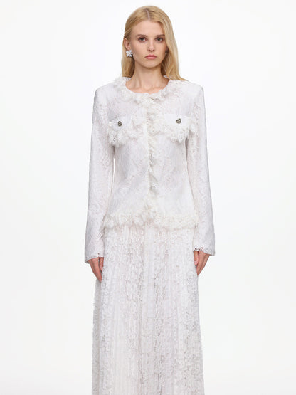 Marina Romantic Long Sleeve Lace Two Piece Set
