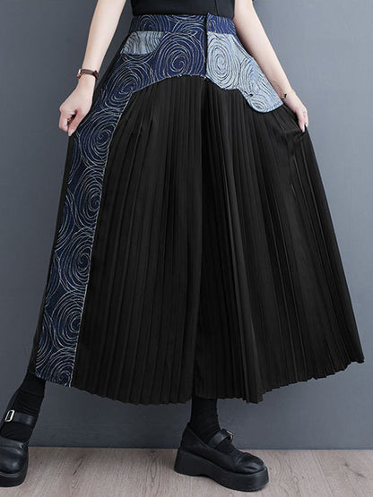 High Waisted Wide Leg Pleated Split-Joint Casual Pants Bottoms