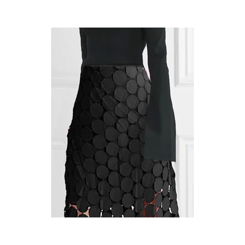 Loose Hollow Polka-Dot Solid Color Skirts Bottoms