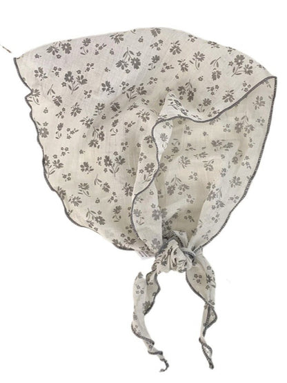 Scarvii - Triangular Headscarf with Small Floral Patterns