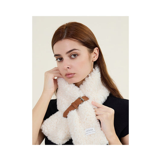 Urban Solid PU Buckle Design Keep Warm Shawl&Scarf