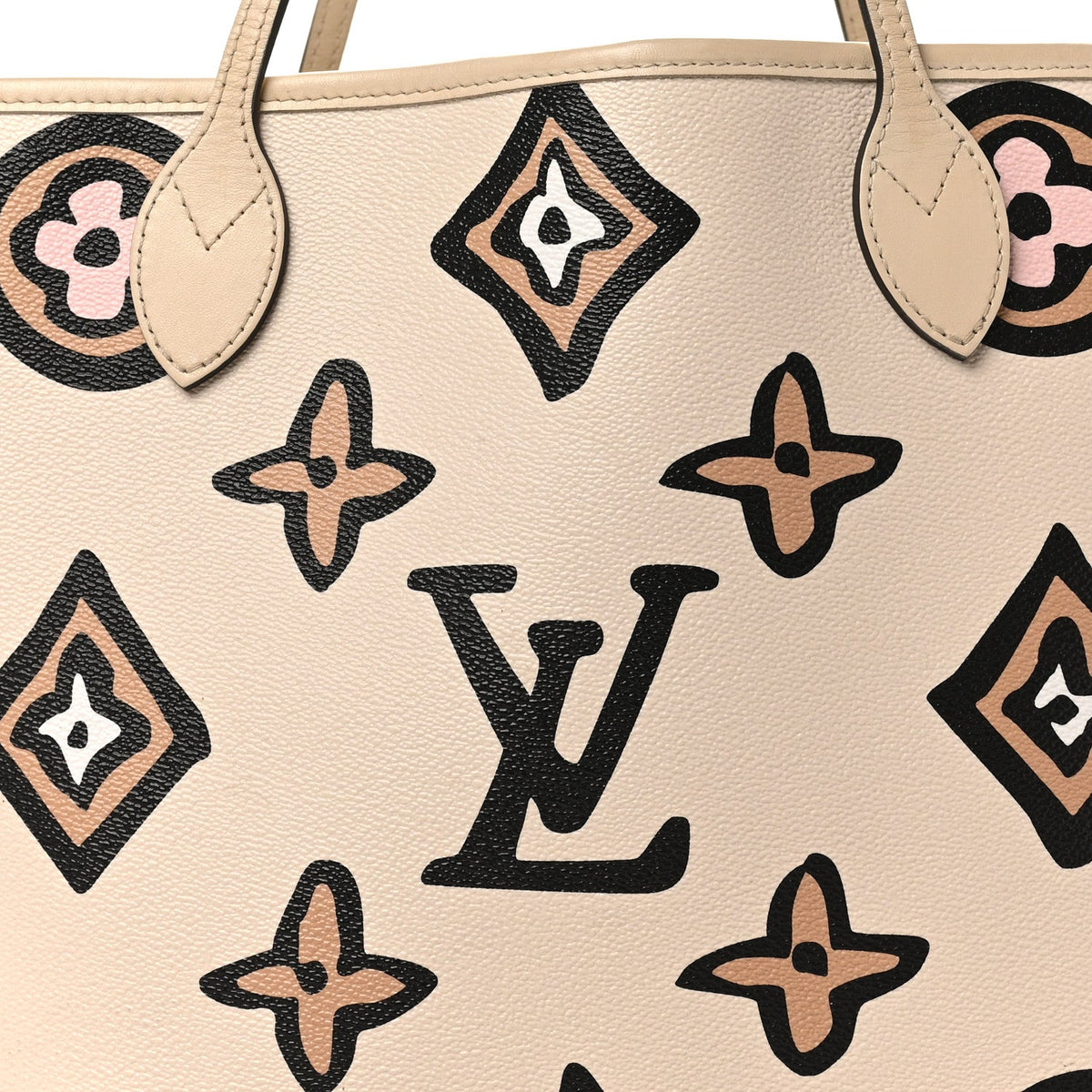 Monogram Giant Wild at Heart Neverfull MM Creme