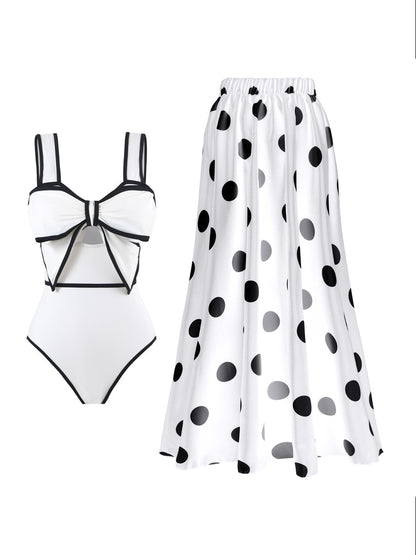Jade Polka Dot Swimsuit Set