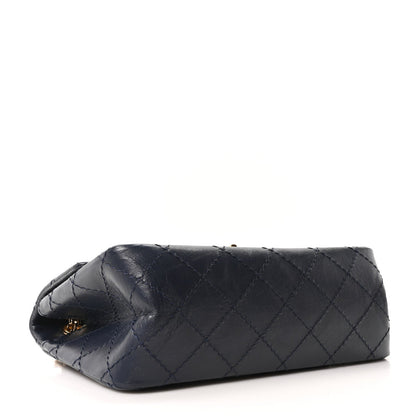Aged Calfskin Quilted 2.55 Reissue Mini Flap Navy