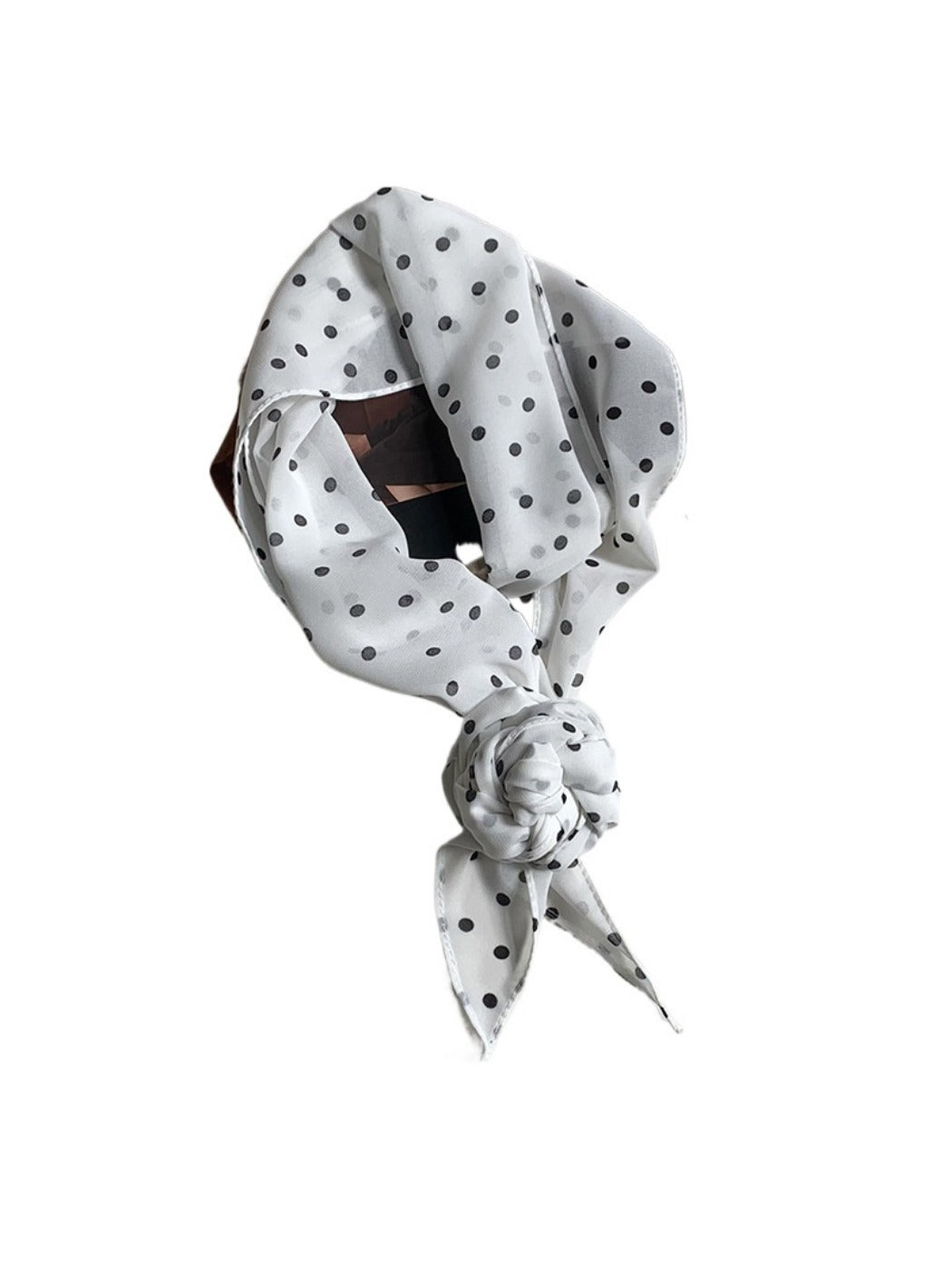 Haila - Vintage Classic Spot Print Long Scarf Headband