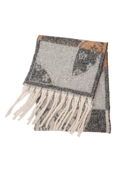 Scarvii - Winter Tassel Floral Jacquard Scarf