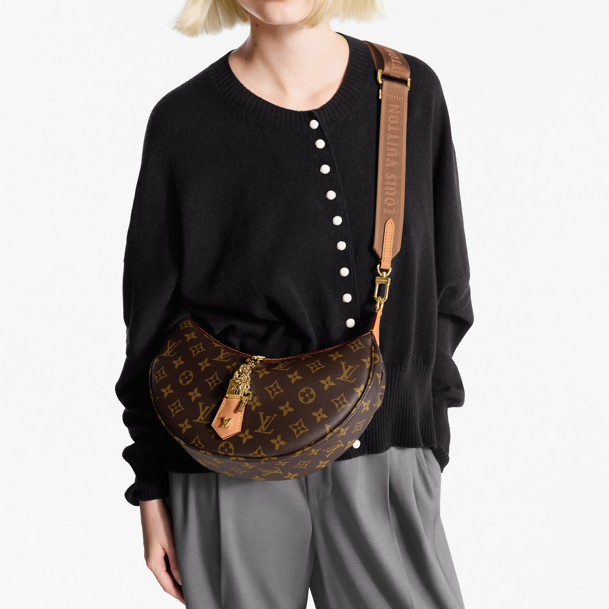 LOUIS VUITTON Looping Brown M12939 Monogram Bag 11 x 5.9 x 2.8 in