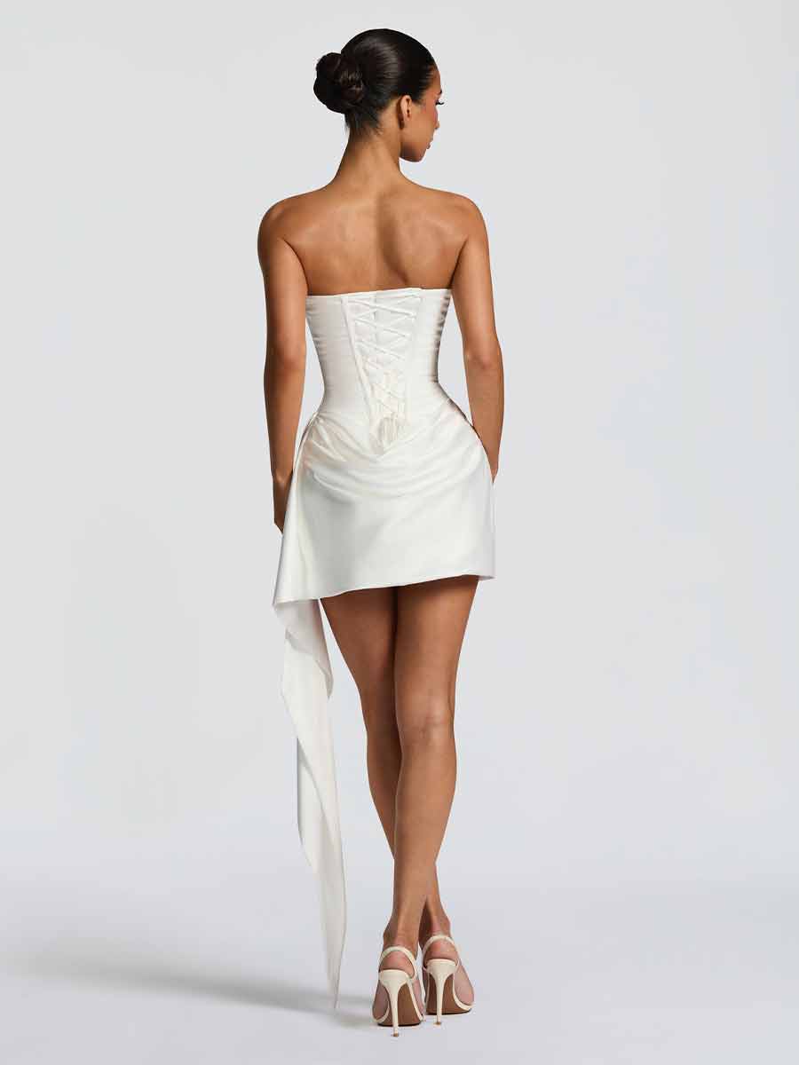 Zyla Cross-Tied Mini Dress