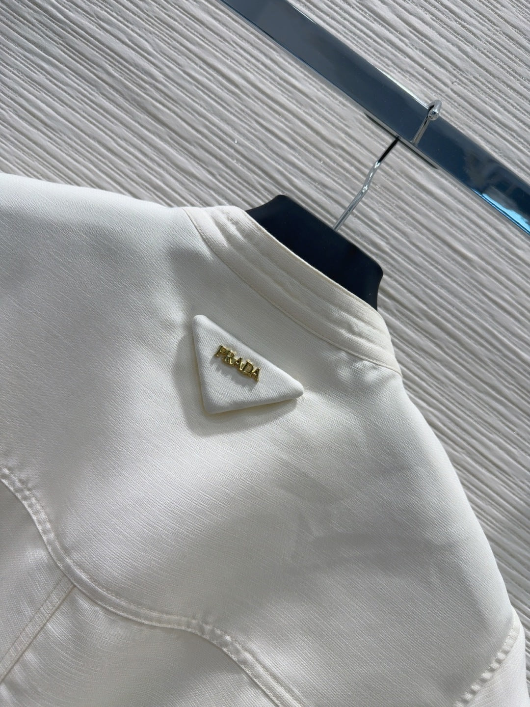 Prada 25 Bow Dress White Silk Wool Polyester