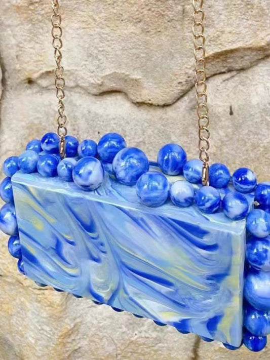 Mini Beaded Acrylic Square Bag