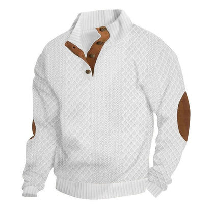 Stand Collar Long Sleeve Jacquard Knit Sweater