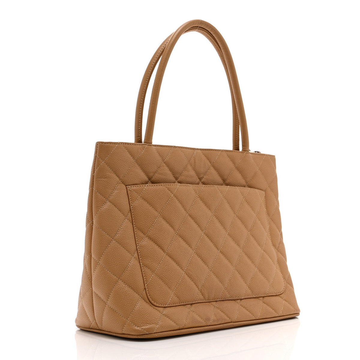 Caviar Quilted Medallion Tote Beige