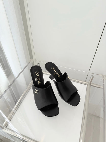 Chanel 26 Sandal 90 Black in Lambskin 597366