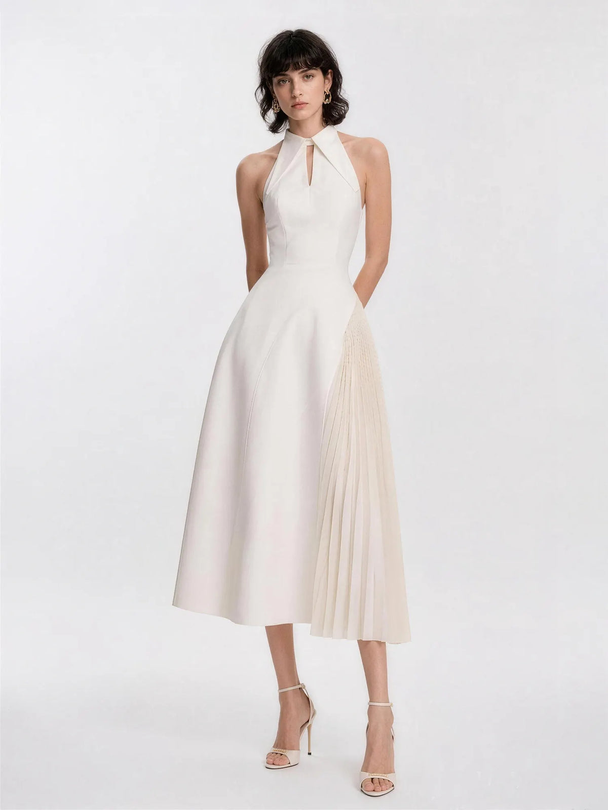 Persephone Pleated Sleeveless Midi Dress