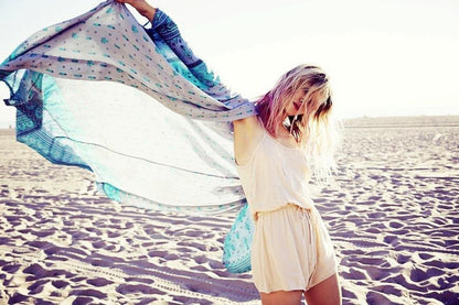 Chiffon Floral Loose Plus Size Beach Long Cover-Up