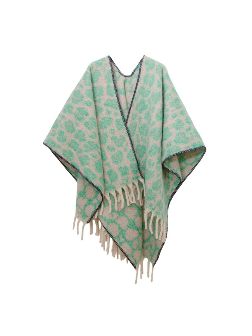 Scarvii - Thick Leopard Printed Wrap Shawl with Tassels