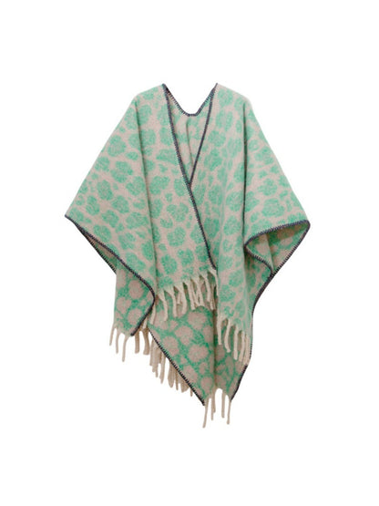 Scarvii - Thick Leopard Printed Wrap Shawl with Tassels