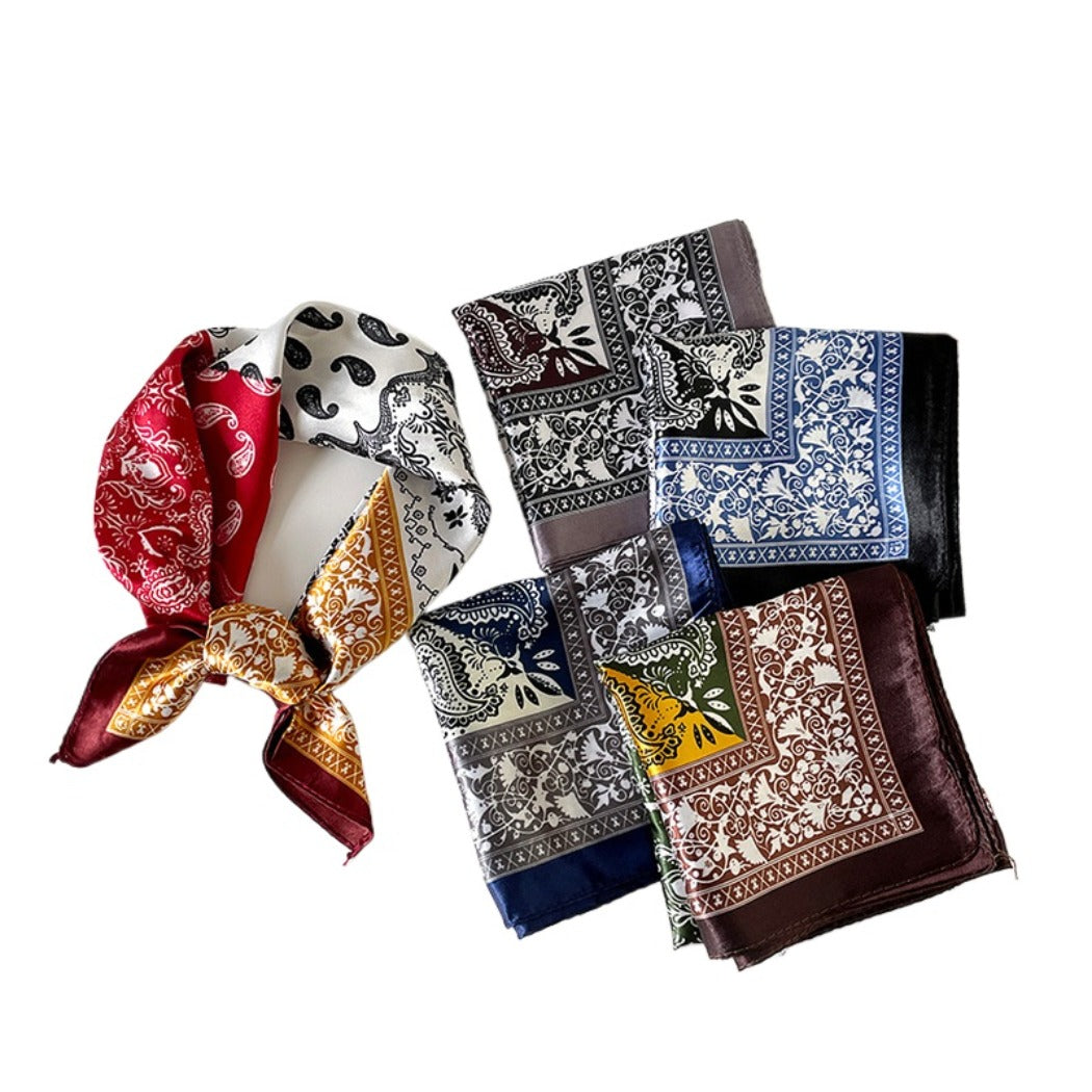 Scarvii - 24" Summer Classic Paisley Print Square Scarf