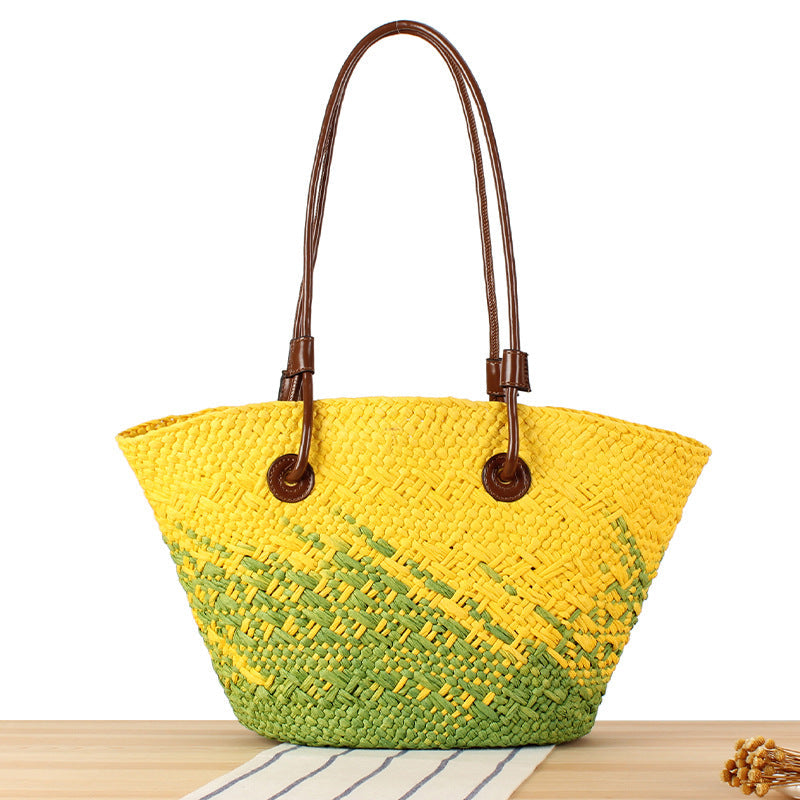Crochet Market Bag Graded Bluegrass Woven Bag