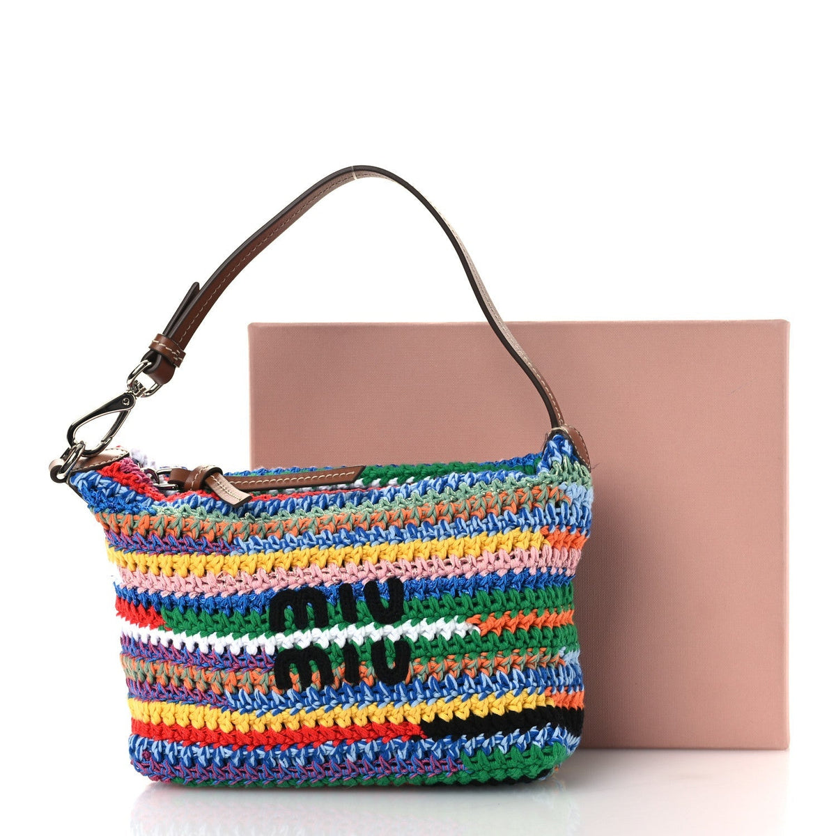 Fabric Crochet Pouch Multicolor