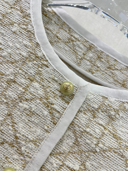 CD 25 Round Neck Jacket Beige Cotton Nylon Acrylic