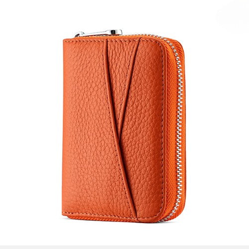 Leather Solid Color Card Case Wallets