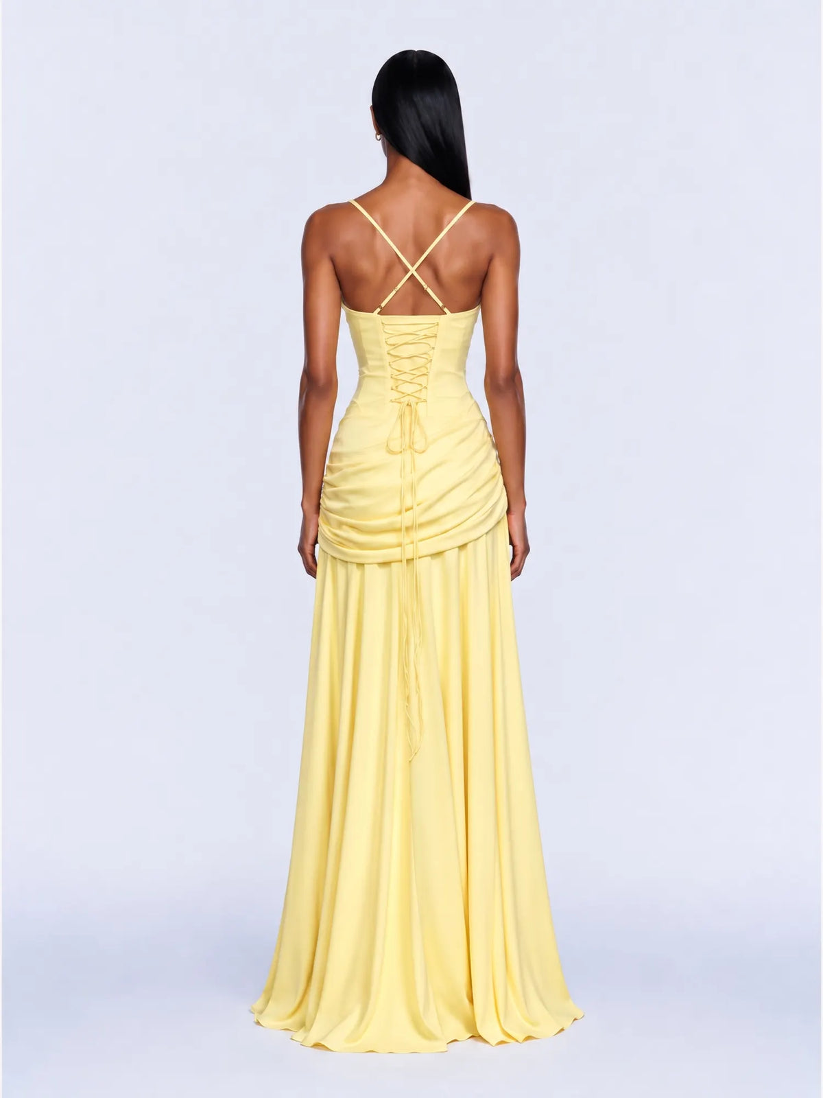 Marcella Draped Chiffon Maxi Dress