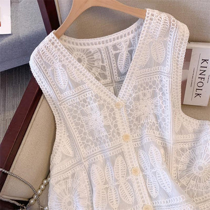 Crosa - Bohemian Crochet Sleeveless Vest