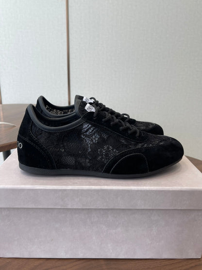 Jimmy Choo Sunny F Sneaker Black Lace Leather