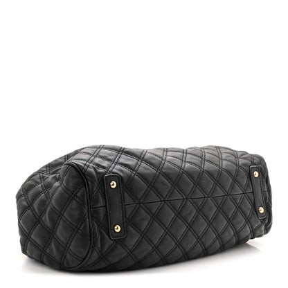 Calfskin Quilted Stam Black