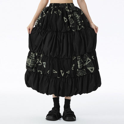 High-Waisted Casual Tiered Skirt