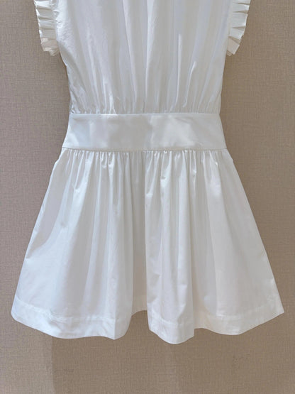 DIOR 25S SHORT PLEATED LACE SHIRT DRESS 553