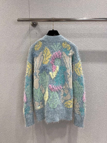 CC Cardigan Multicolor Wool Silk Cashmere