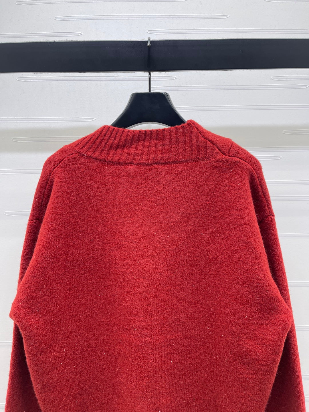 CHANEL 26 SCALF & V-NECK RED SWEATER 335371