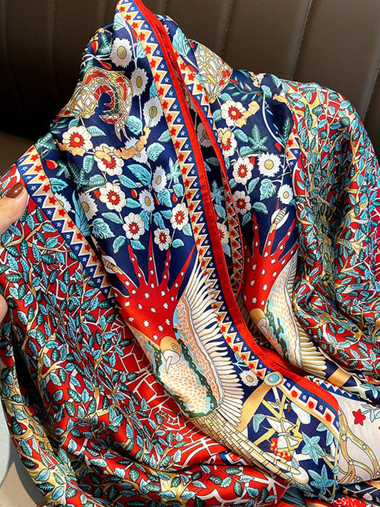 Flower Print Sun Protection Shawl&Scarf