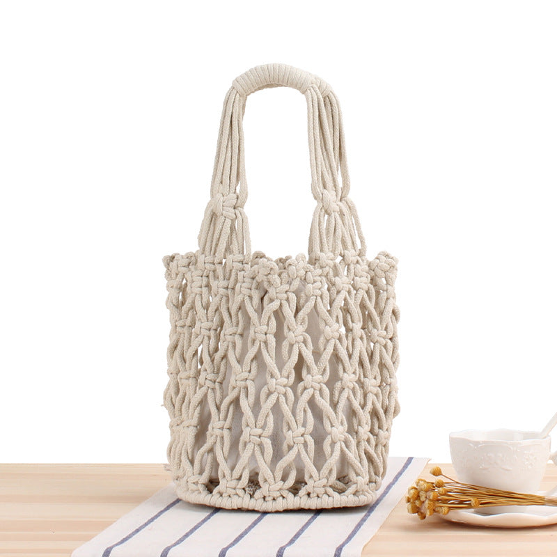 Crochet Market Bag Coarse Cotton Woven Bag
