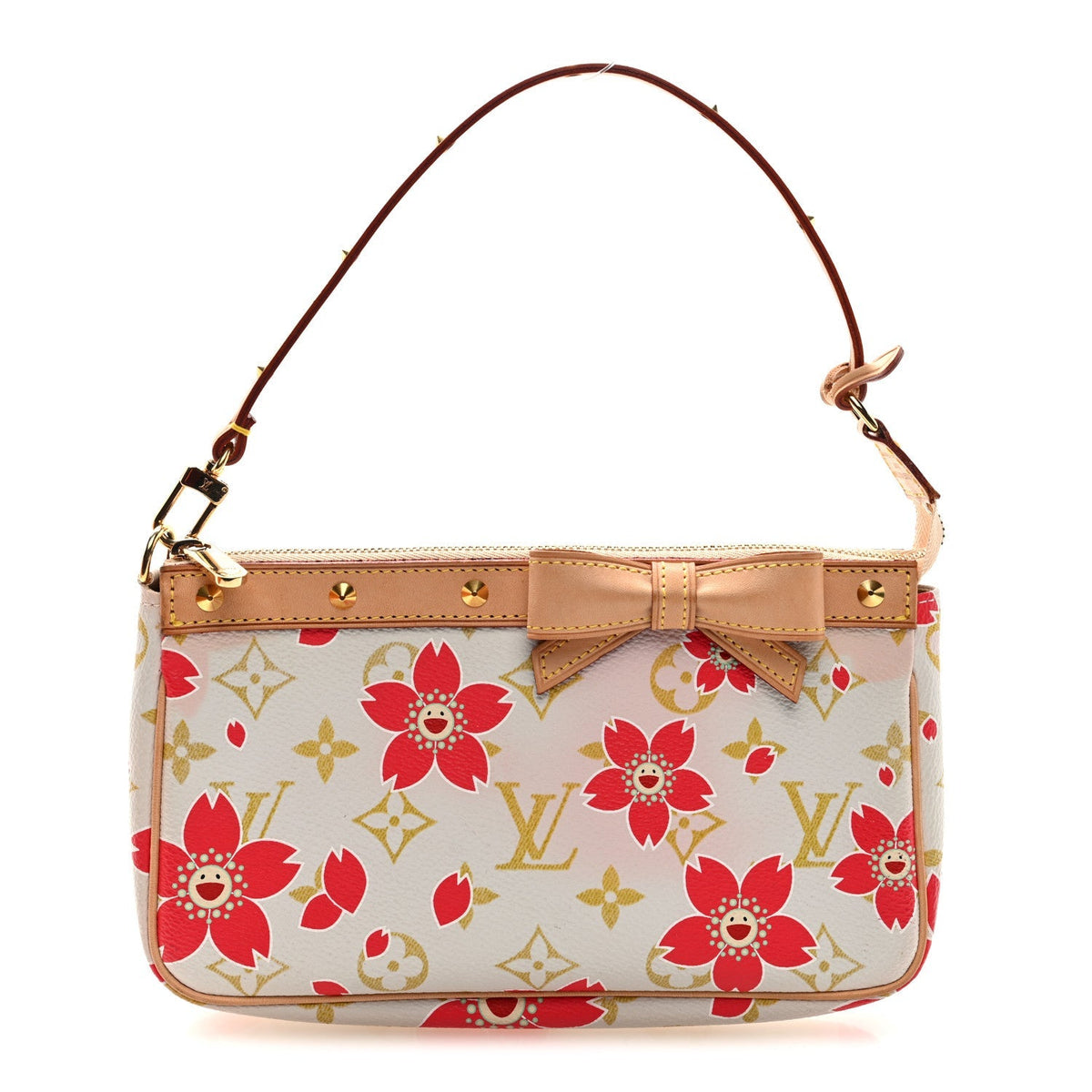 Monogram Cherry Blossom Pochette Accessories Red