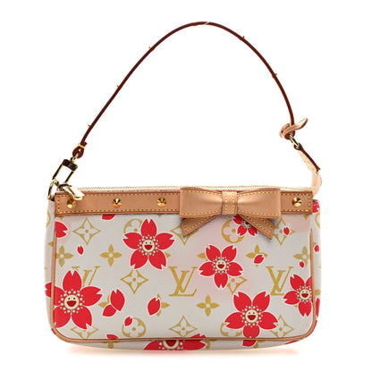 Monogram Cherry Blossom Pochette Accessories Red