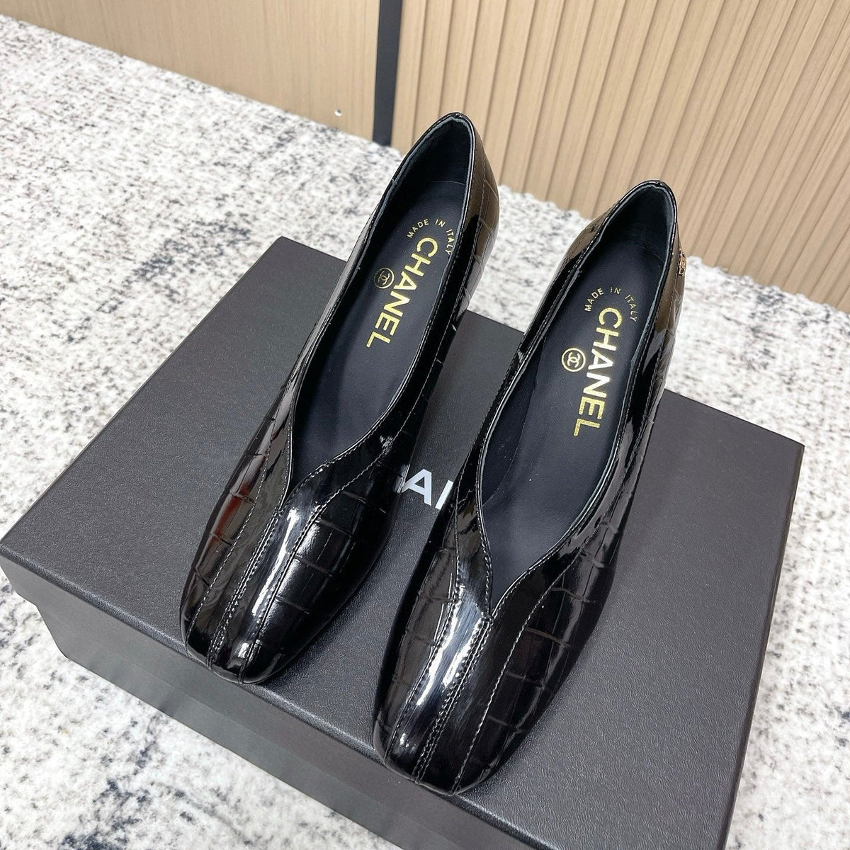 Chanel 26 Closed-Toe Slingback Black in Cowhide 591406