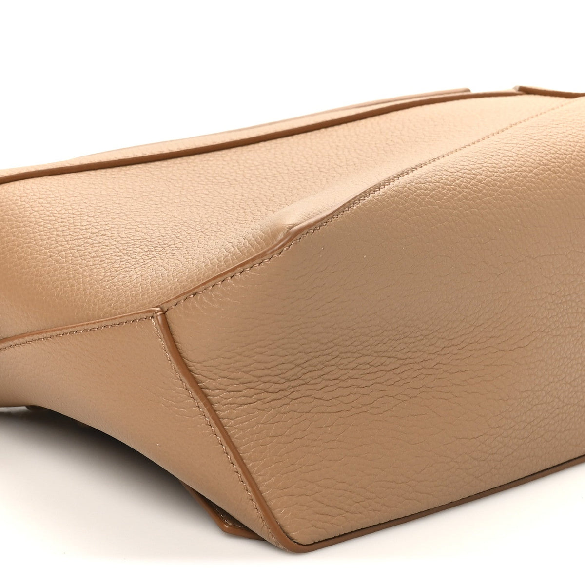 Grained Calfskin Small Puzzle Edge Bag Toffee