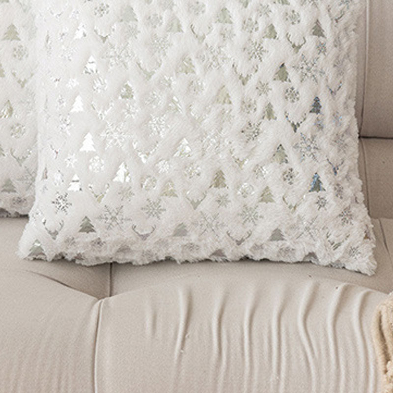 Soft Plush Christmas Snowflake Square Pillow Covers