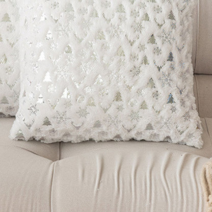 Soft Plush Christmas Snowflake Square Pillow Covers