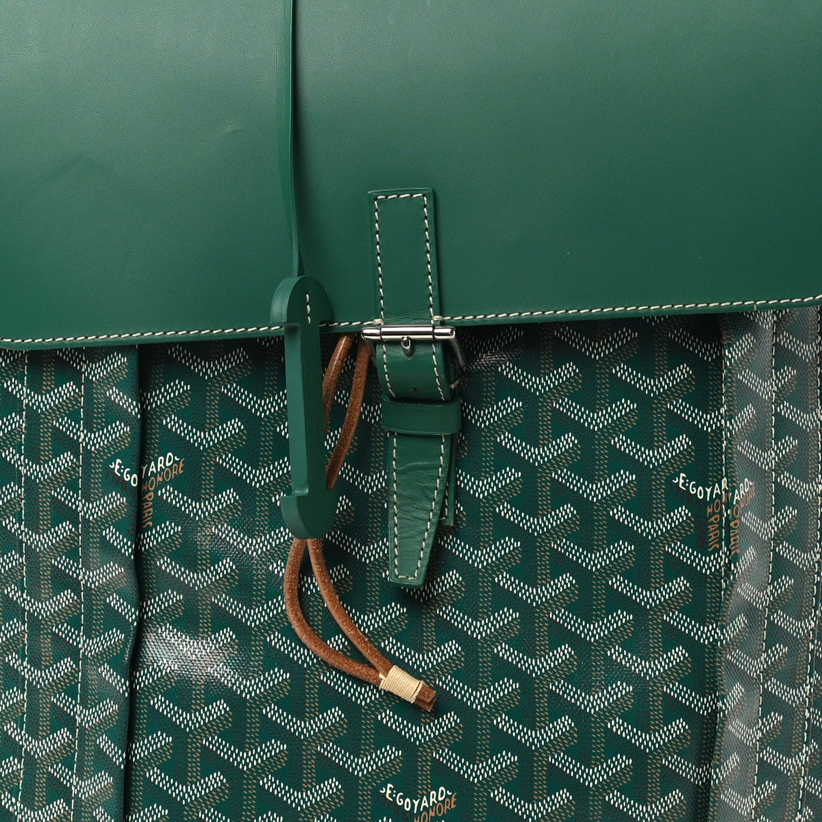 Goyardine Calfskin Alpin MM Backpack Green