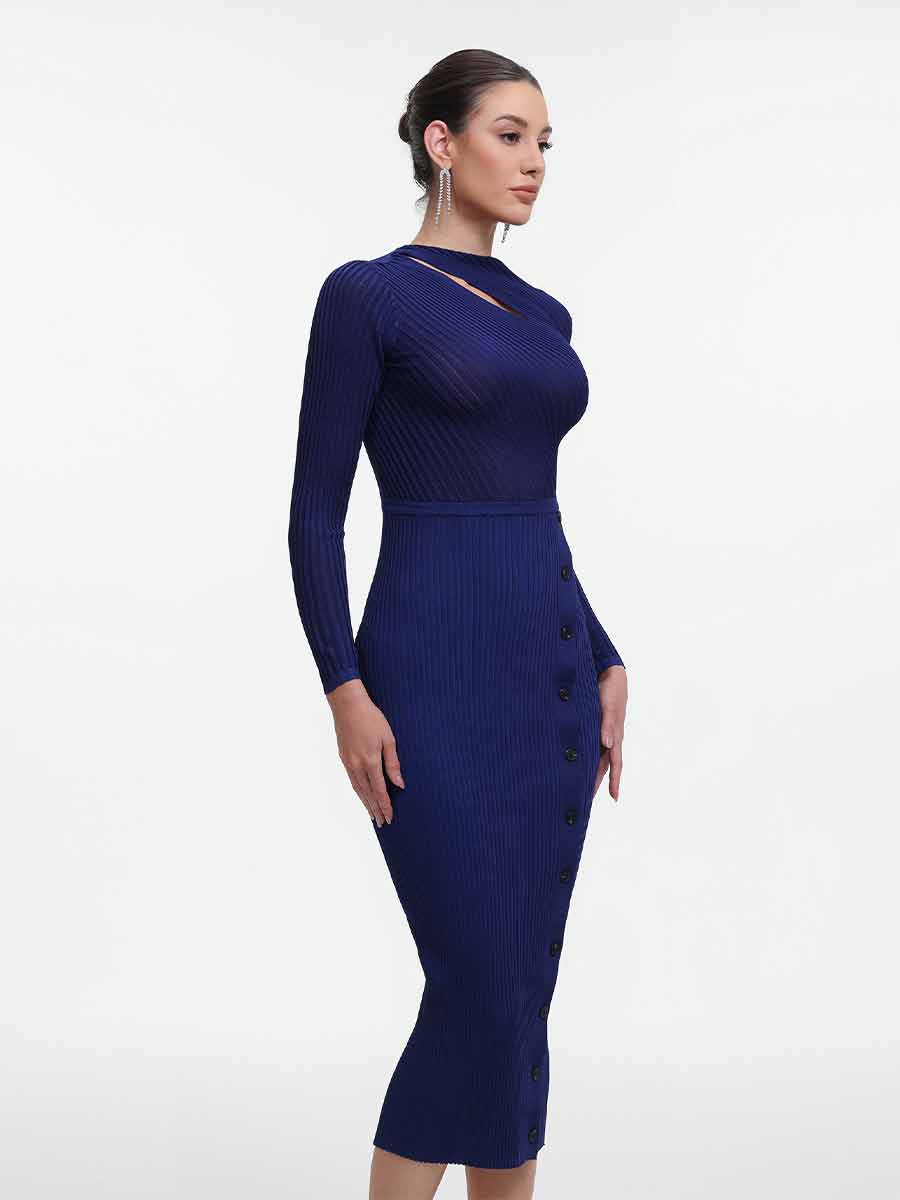 Ingrid Classic Long Sleeve Knit Midi Dress