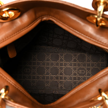 Lambskin Cannage Medium Lady Dior Tan