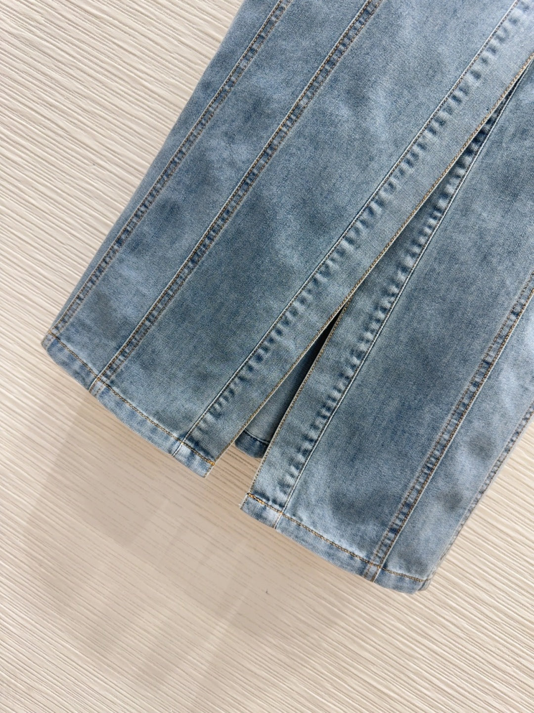Celine 25 Short-sleeve Denim Dress Blue Cotton
