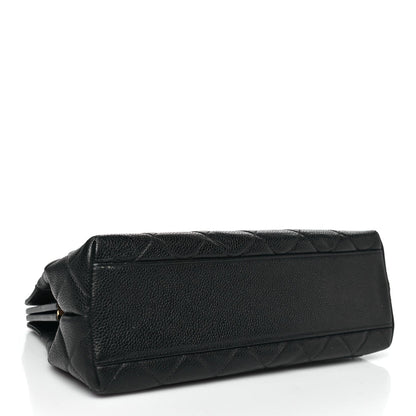 Caviar Quilted Frame Shoulder Bag Black