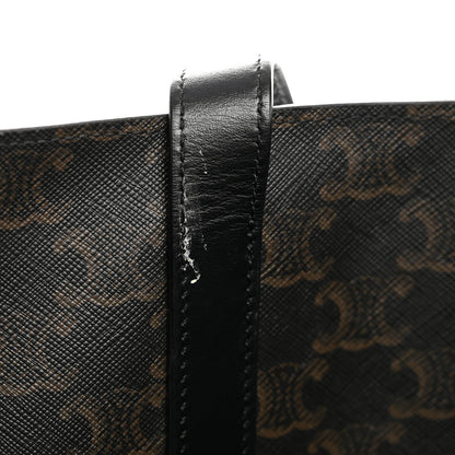 Triomphe Canvas Calfskin Wave Print Museum Bag Black