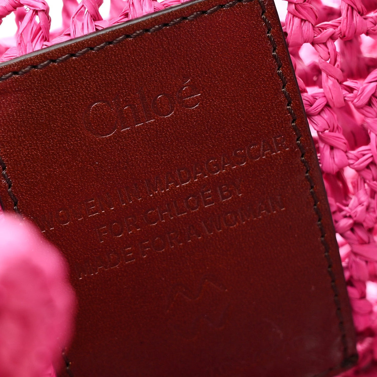 Raffia Summer Banana Tote Fuchsia Rose