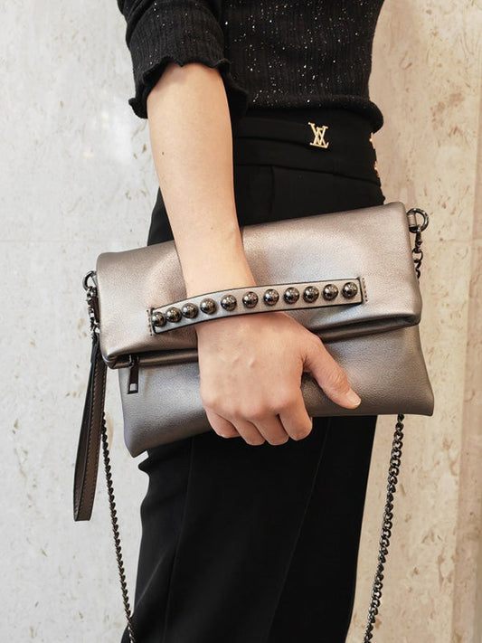 Geometric Rivet Split-Joint Bags Handbags